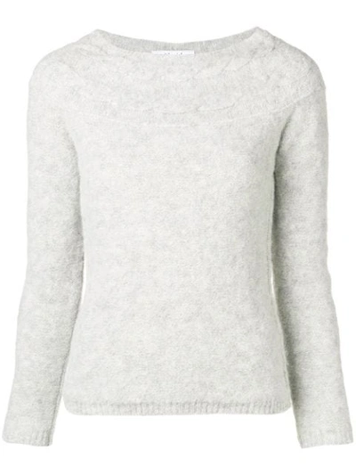 Shop Blugirl Long-sleeve Fitted Sweater - Grey