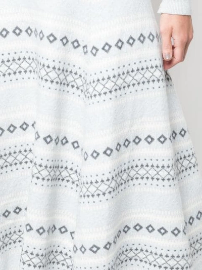 Shop Adam Lippes Intarsia Knit Skirt In Grey