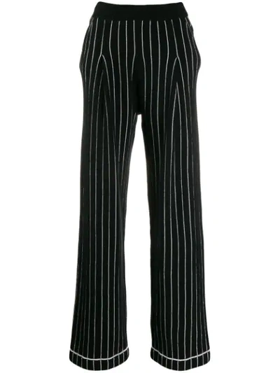 Shop Barrie Striped Trousers In Black