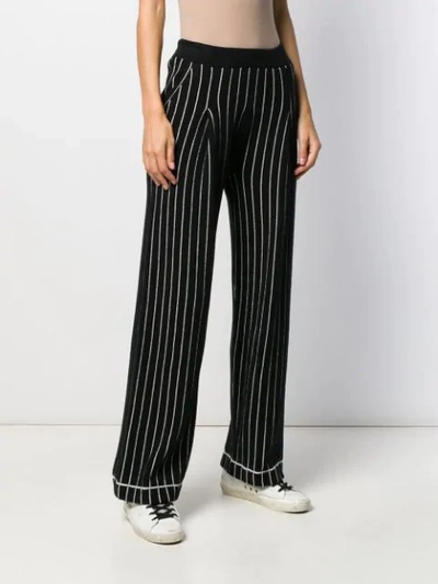 Shop Barrie Striped Trousers In Black