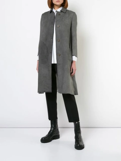 Shop A Diciannoveventitre Single-breasted Cropped Sleeve Coat - Grey