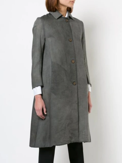 Shop A Diciannoveventitre Single-breasted Cropped Sleeve Coat - Grey