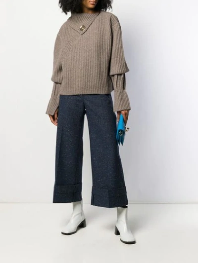 JW ANDERSON ASYMMETRIC RIBBED JUMPER - 棕色