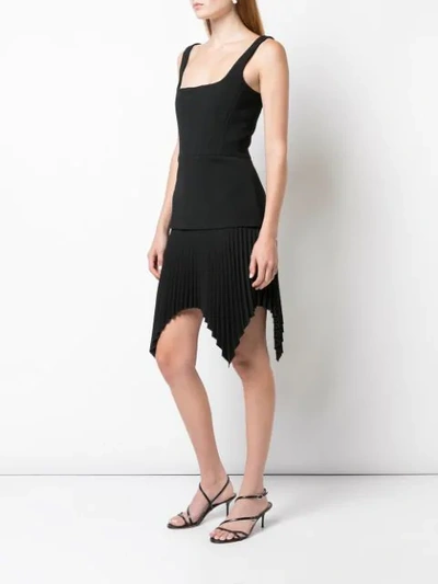 Shop Dion Lee Pleated Mini Dress In Black