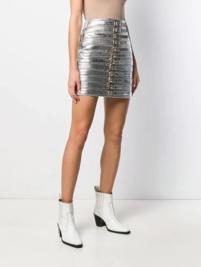 Shop Manokhi Buckled Skirt In Silver