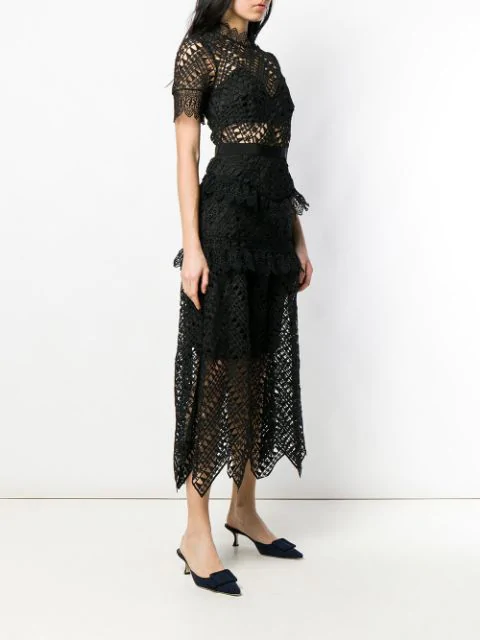 self portrait abstract triangle lace dress