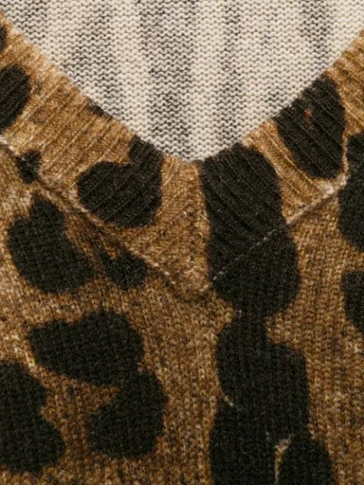 Shop Dolce & Gabbana Leopard-print Cashmere Jumper In Brown