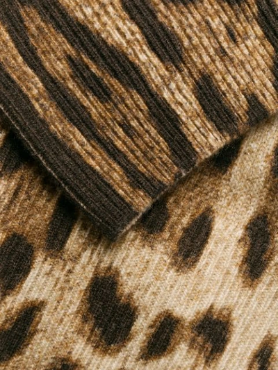 Shop Dolce & Gabbana Leopard-print Cashmere Jumper In Brown