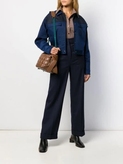 Shop Acne Studios Workwear-inspired Cropped Jacket In Blue