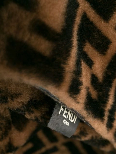 Shop Fendi Reversible Ff Shearling Coat In Brown