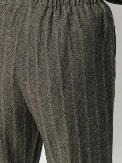 Shop Apuntob Stripe Weave Slacks In Grey