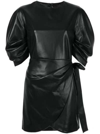 Shop Goen J Wrap Mini Dress In Black