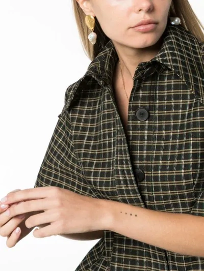 Shop Beaufille Piper Checked Shirt Dress In Brown