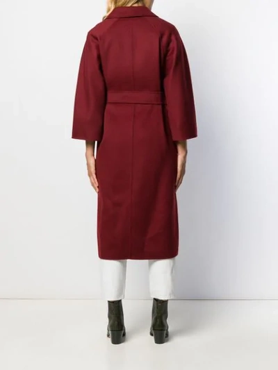 Shop Arma Wool Belted Wrap Coat In Red