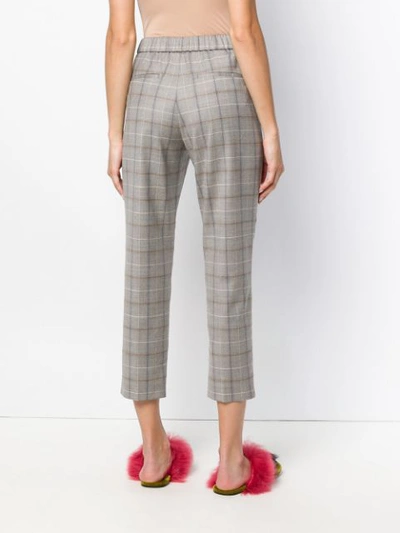 Shop Peserico Plaid Cropped Trousers - Grey