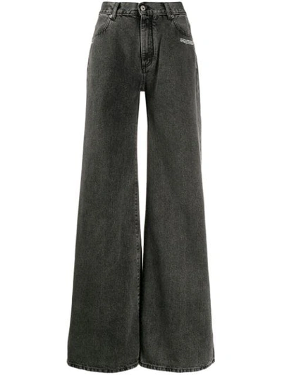 OFF-WHITE WIDE-LEG JEANS - 灰色