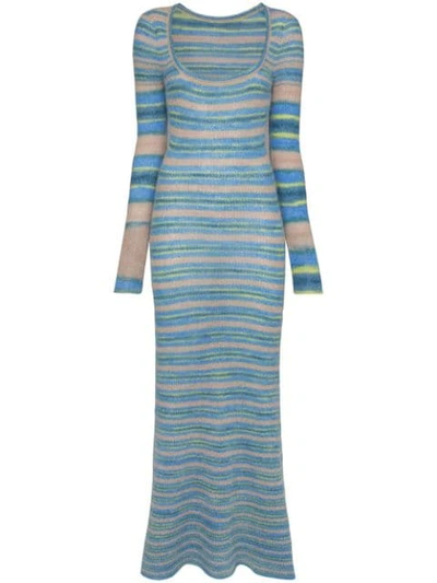 JACQUEMUS STRIPED KNIT MAXI DRESS - 蓝色