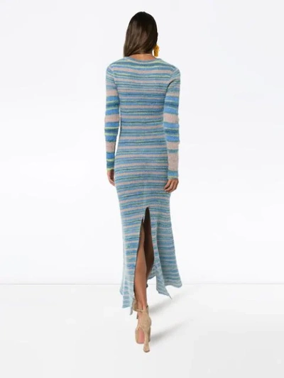 JACQUEMUS STRIPED KNIT MAXI DRESS - 蓝色