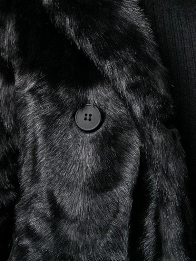 Shop Apparis Faux-fur-mantel Mit Gürtel In Black