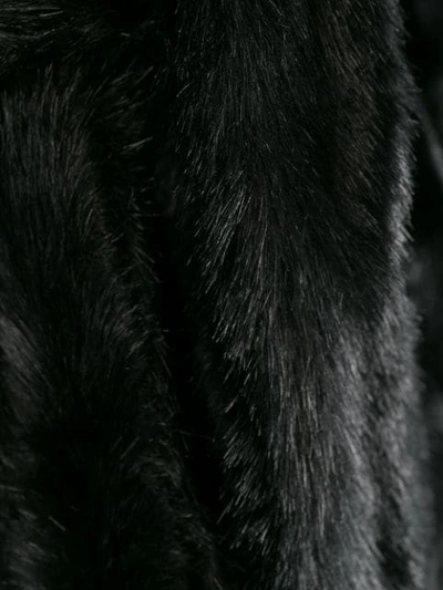 Shop Apparis Faux-fur-mantel Mit Gürtel In Black