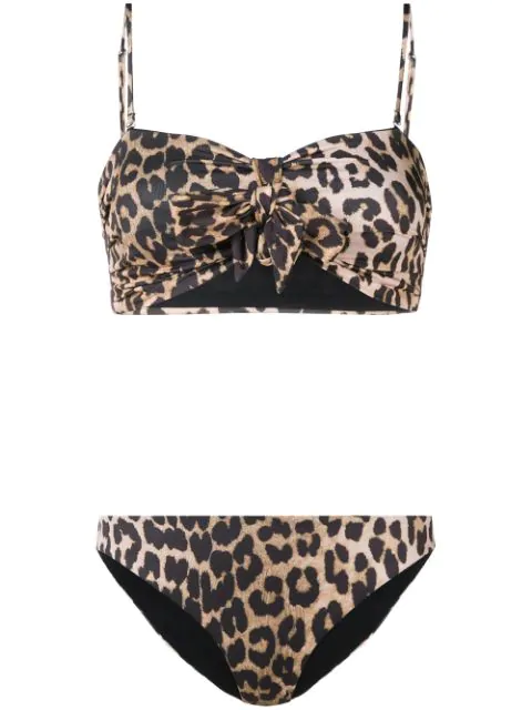 ganni leopard bikini