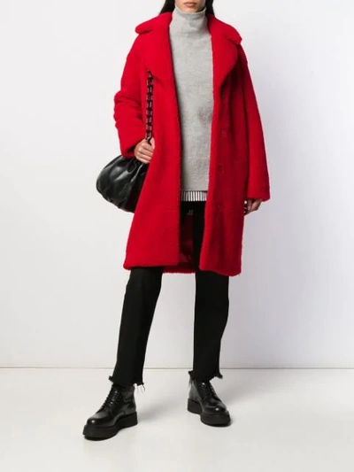 Shop Stand Studio Concealed Fastened Coat In Red