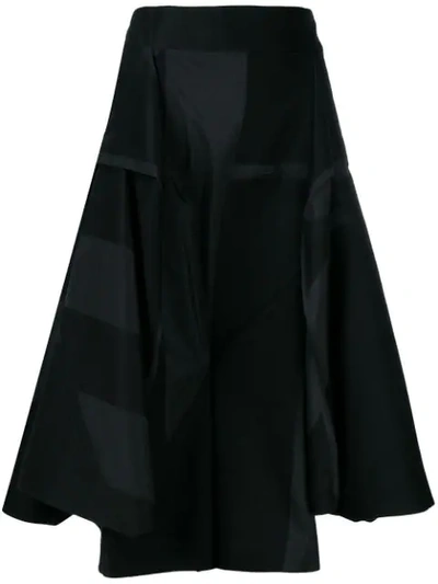 Shop Issey Miyake Asymmetric Midi Skirt - Black