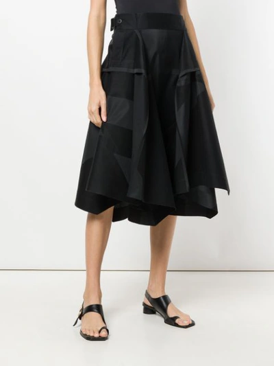 Shop Issey Miyake Asymmetric Midi Skirt - Black