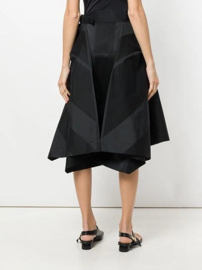Shop Issey Miyake Asymmetric Midi Skirt - Black