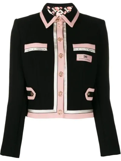 Shop Elisabetta Franchi Tailored Wool Jacket In Black