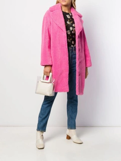 Shop Stand Studio Concealed Front Fastening Coat In Pink