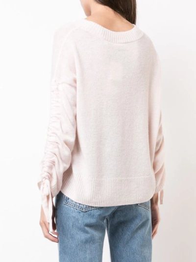 Shop A.l.c Lace-up Long Sleeve Sweater In White