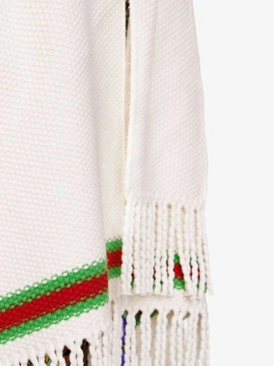 Shop Gucci Cape With Oversize Wool Scarf In White