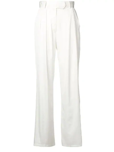 Shop Styland Wide Leg Trousers In White