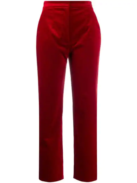 velvet high waisted trousers