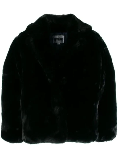 Shop Apparis Manon Short Coat In Black