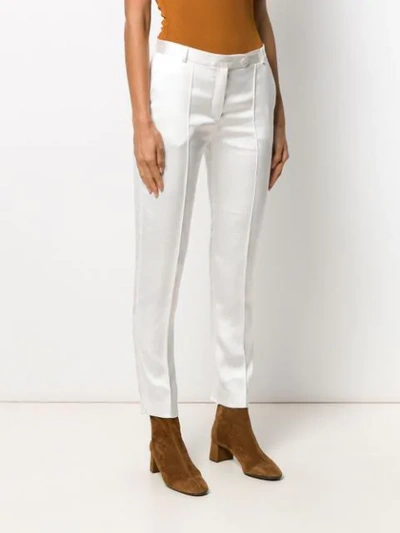 Shop Styland Slim Fit Trousers In White