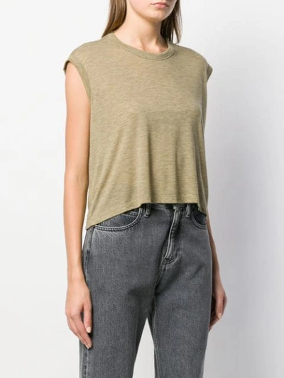 Shop Isabel Marant Étoile Cropped Round Neck T-shirt In Green