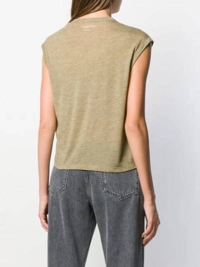 Shop Isabel Marant Étoile Cropped Round Neck T-shirt In Green