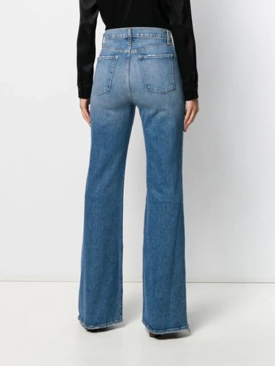 Shop Alice And Olivia Wide Leg Side-zip Jeans In Blue