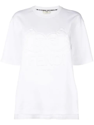 Shop Fendi T-shirt Mit Eingeprägtem Logo - Weiss In White