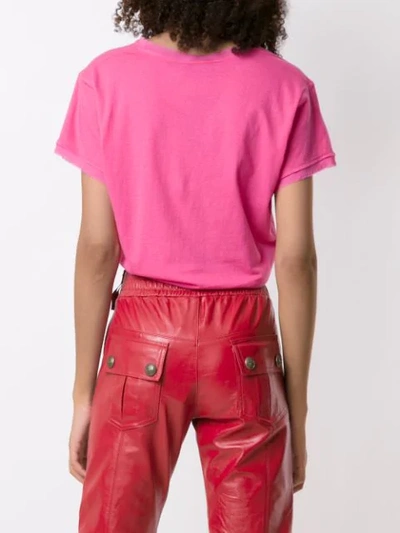 Shop Andrea Bogosian Front Tie T-shirt In Pink