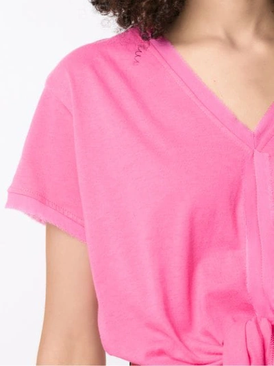 Shop Andrea Bogosian Front Tie T-shirt In Pink