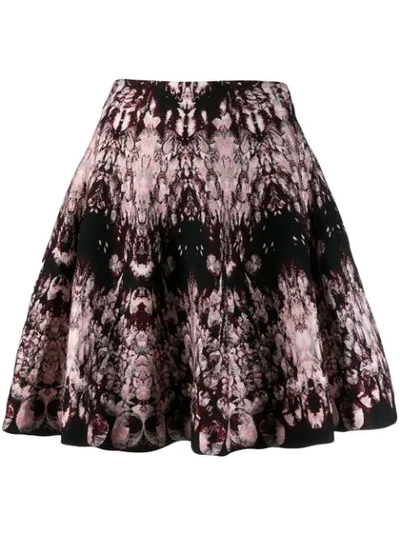 Shop Alexander Mcqueen Intarsia Knit Floral Skirt In 5018