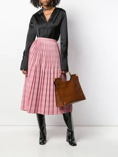 Shop Marni Checkered Skirt In Red