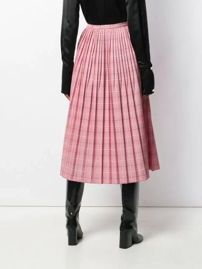 Shop Marni Checkered Skirt In Red