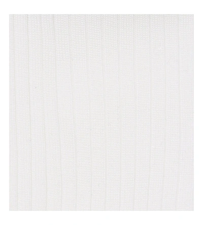 Shop Pantherella Short Ribbed Cotton Socks In Whit: White