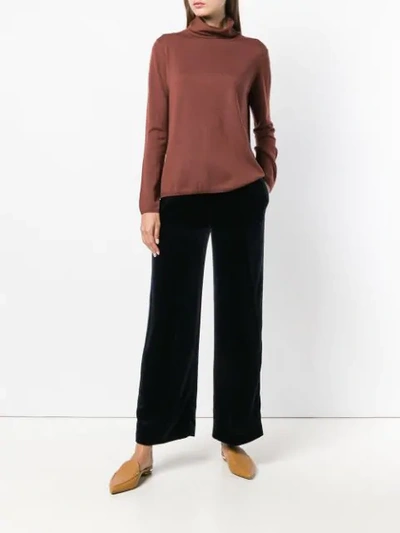 Aspesi Velvet Cropped Trousers In Blue