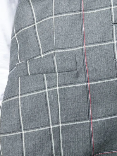 Shop Thom Browne Windowpane Vest Mini Dress In Grey