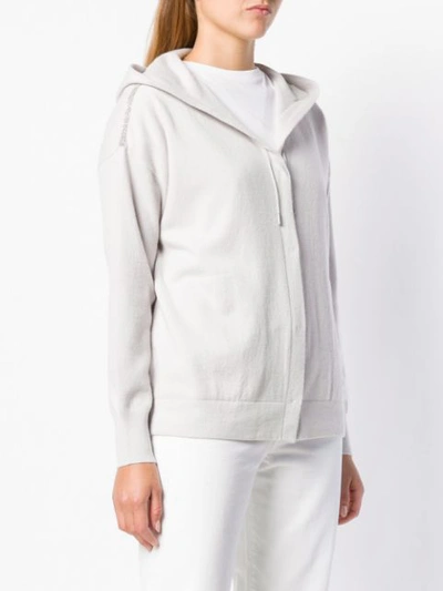 Shop Fabiana Filippi Hooded Cardigan - Grey